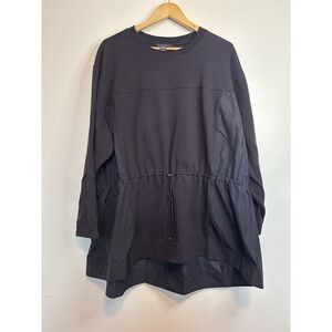 Athleta Womens Triumph Hybrid Sweatshirt Size 3XL Black Crew Neck Pullover